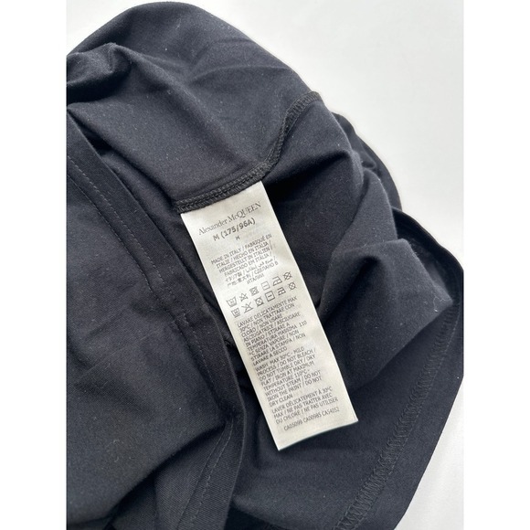 Alexander McQueen T-Shirt Mens Medium Black Graphic Logo Italy Designer - Picture 6 of 9